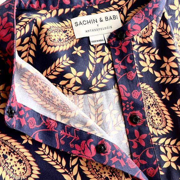 Sachin & Babi Celestine Paisley Print 3/4 Sleeve Tunic Shift Mini Dress Size XS - Picture 10 of 14